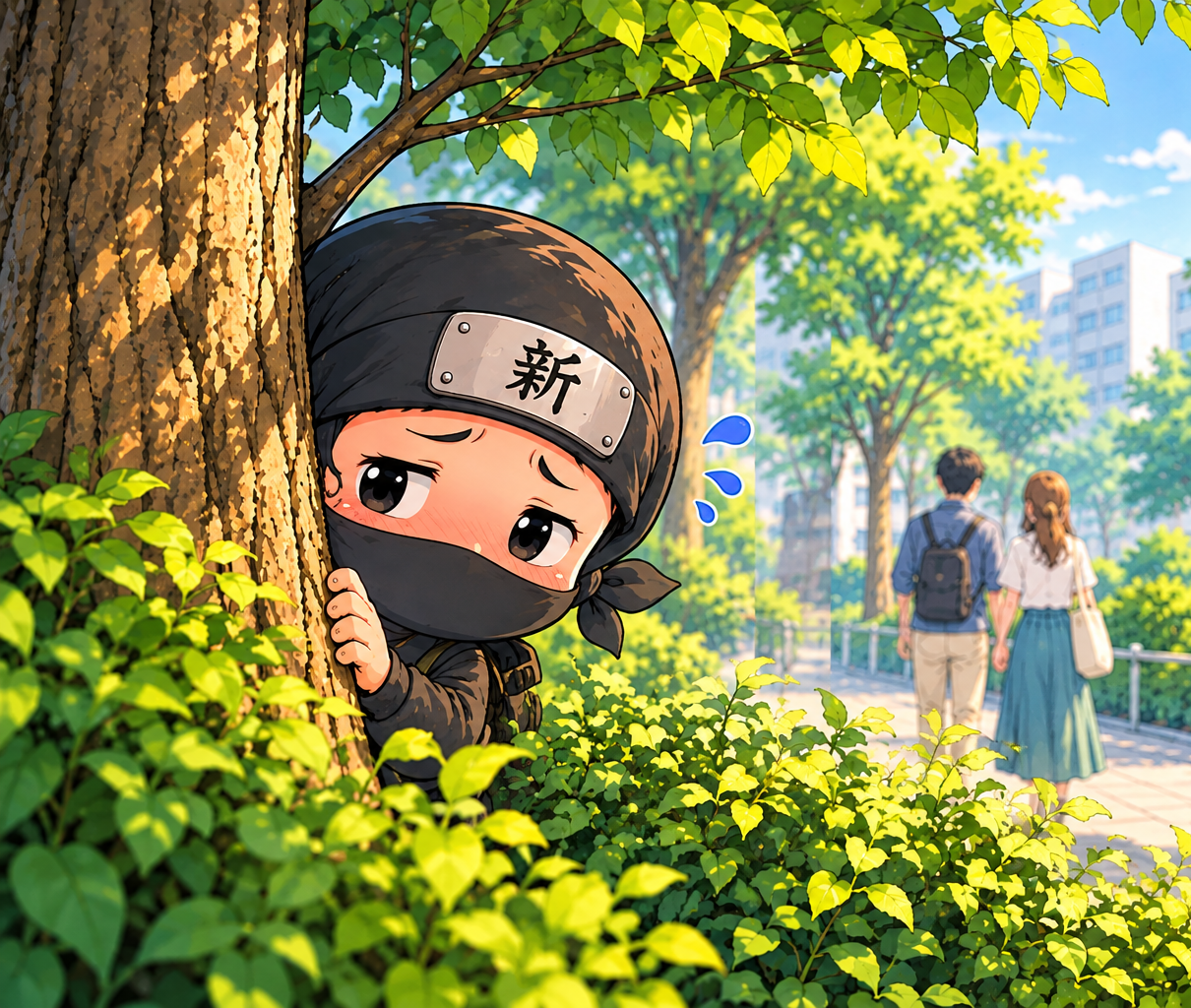薄毛を知られたくなくて人目を避ける気持ちを表した新のイラスト